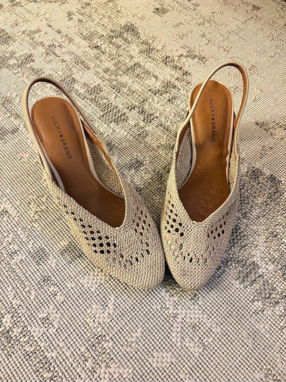 Lucky Brand woven slingback heels, size 9